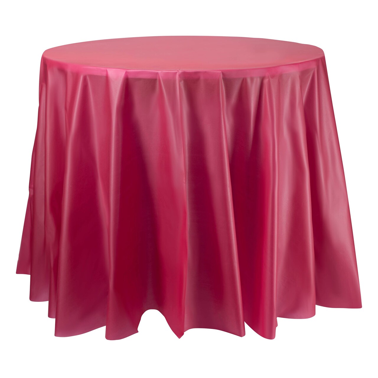 Burgundy Round Disposable Plastic Tablecloths - 84" (96 Tablecloths)
